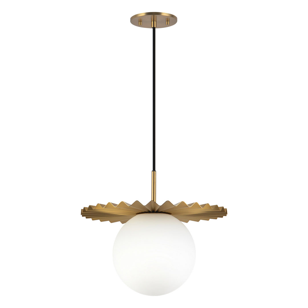 Alora Canada - PD501214BGOP - One Light Pendant - Plume - Brushed Gold/Opal Matte Glass