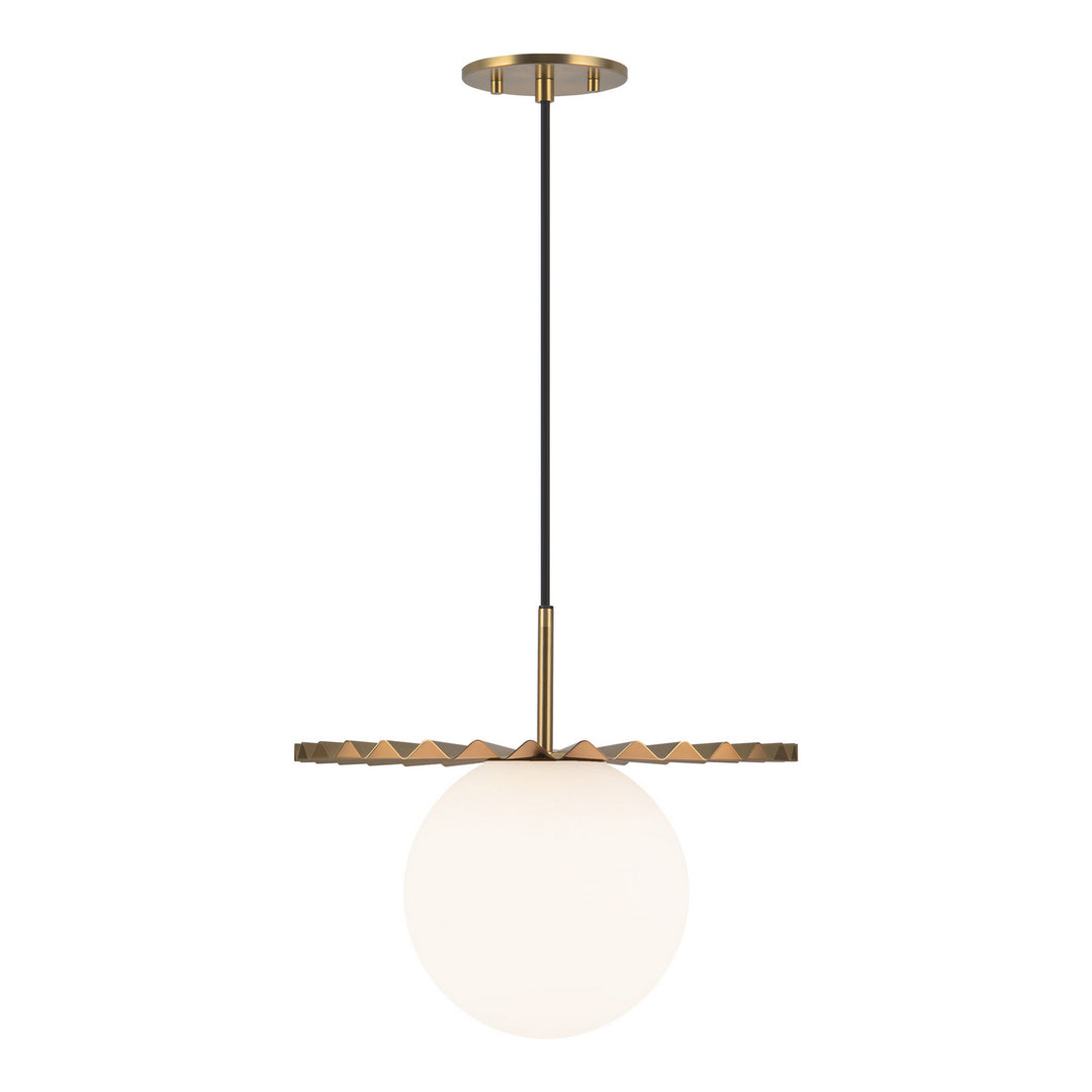 Alora Canada - PD501214BGOP - One Light Pendant - Plume - Brushed Gold/Opal Matte Glass