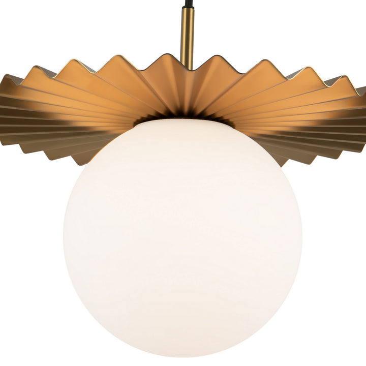 Alora Canada - PD501214BGOP - One Light Pendant - Plume - Brushed Gold/Opal Matte Glass