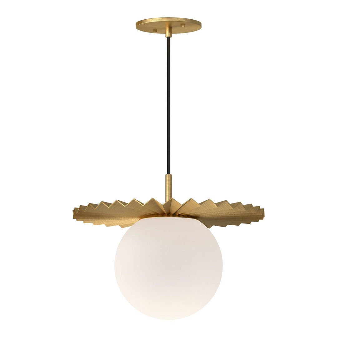 Alora Canada - PD501214BGOP - One Light Pendant - Plume - Brushed Gold/Opal Matte Glass
