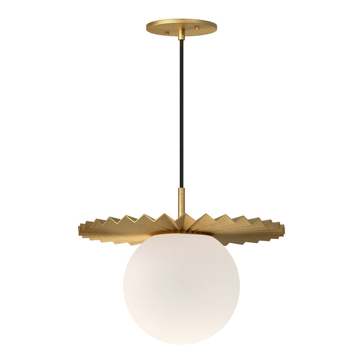 Alora Canada - PD501214BGOP - One Light Pendant - Plume - Brushed Gold/Opal Matte Glass