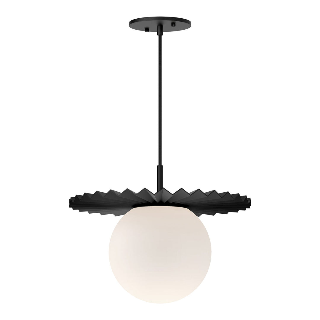 Alora Canada - PD501214MBOP - One Light Pendant - Plume - Matte Black/Opal Matte Glass