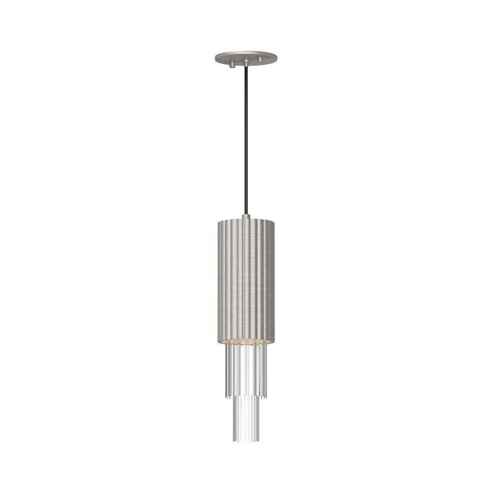 Alora Canada - PD502204BNCR - LED Pendant - Bordeaux - Brushed Nickel/Clear Ribbed Glass