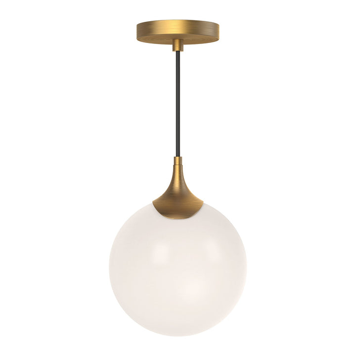 Alora Canada - PD505108AGOP - One Light Pendant - Nouveau - Aged Gold/Opal Matte Glass