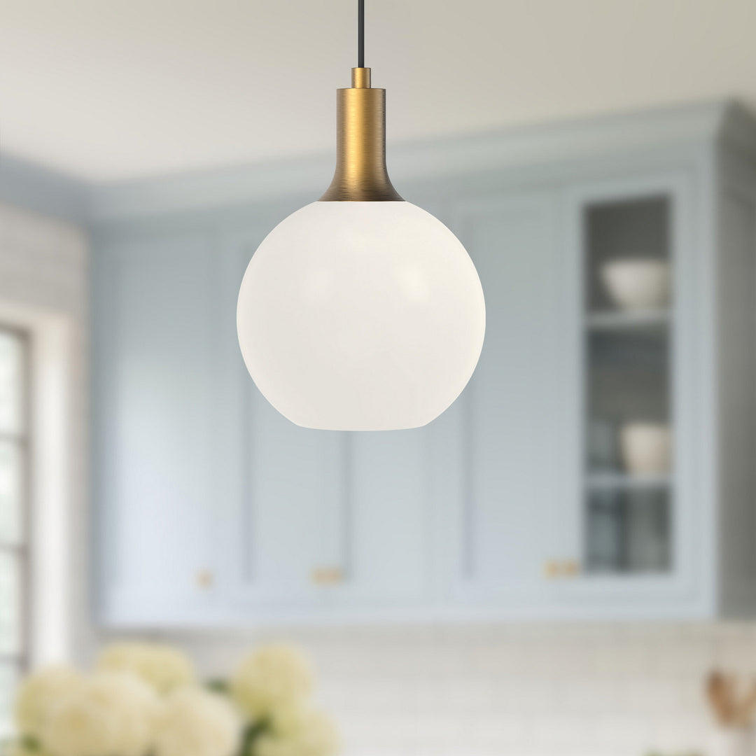 Alora Canada - PD506108AGOP - One Light Pendant - Castilla - Aged Gold/Opal Matte Glass