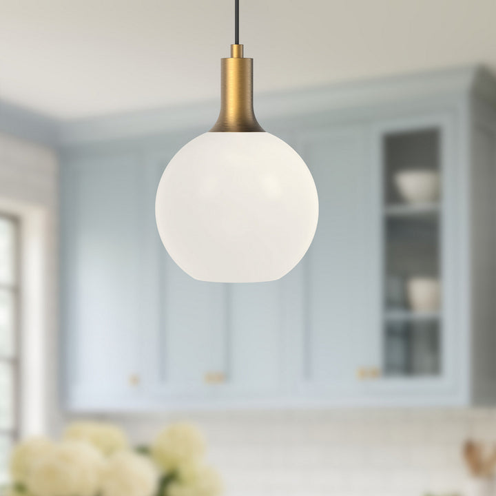 Alora Canada - PD506108AGOP - One Light Pendant - Castilla - Aged Gold/Opal Matte Glass