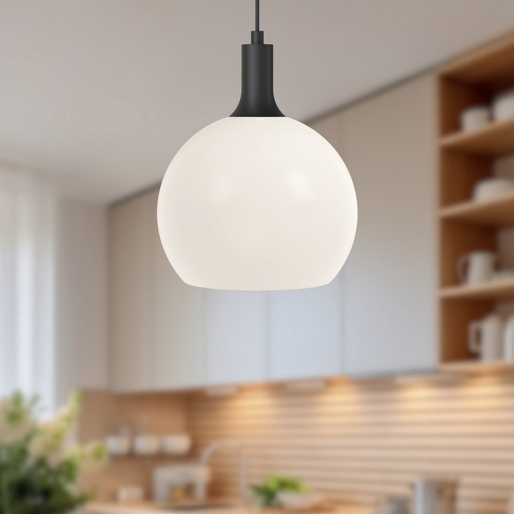 Alora Canada - PD506210MBOP - One Light Pendant - Castilla - Matte Black/Opal Matte Glass