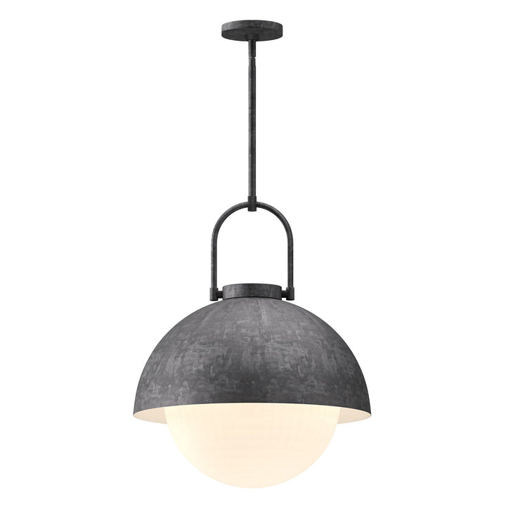 Alora Canada - PD507216SLOP - One Light Pendant - Harper - Steel Shade/Opal Matte Glass
