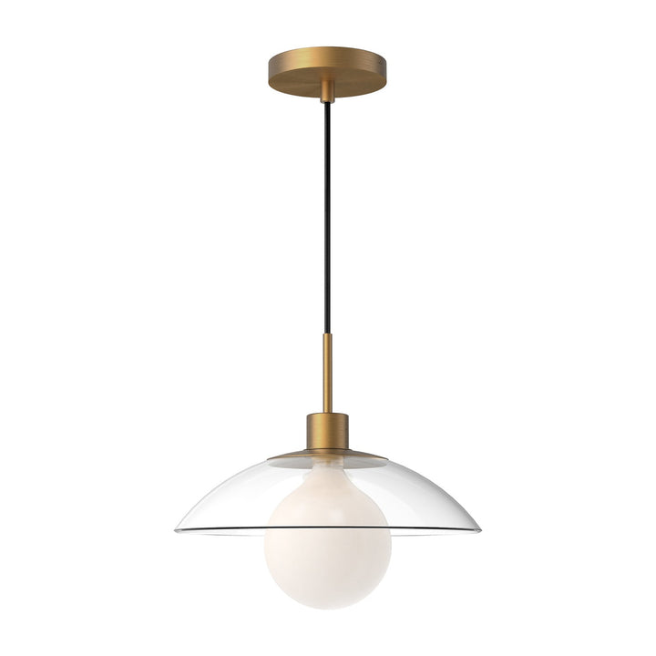 Alora Canada - PD517112AGCL - One Light Pendant - Francesca - Aged Gold/Clear Glass