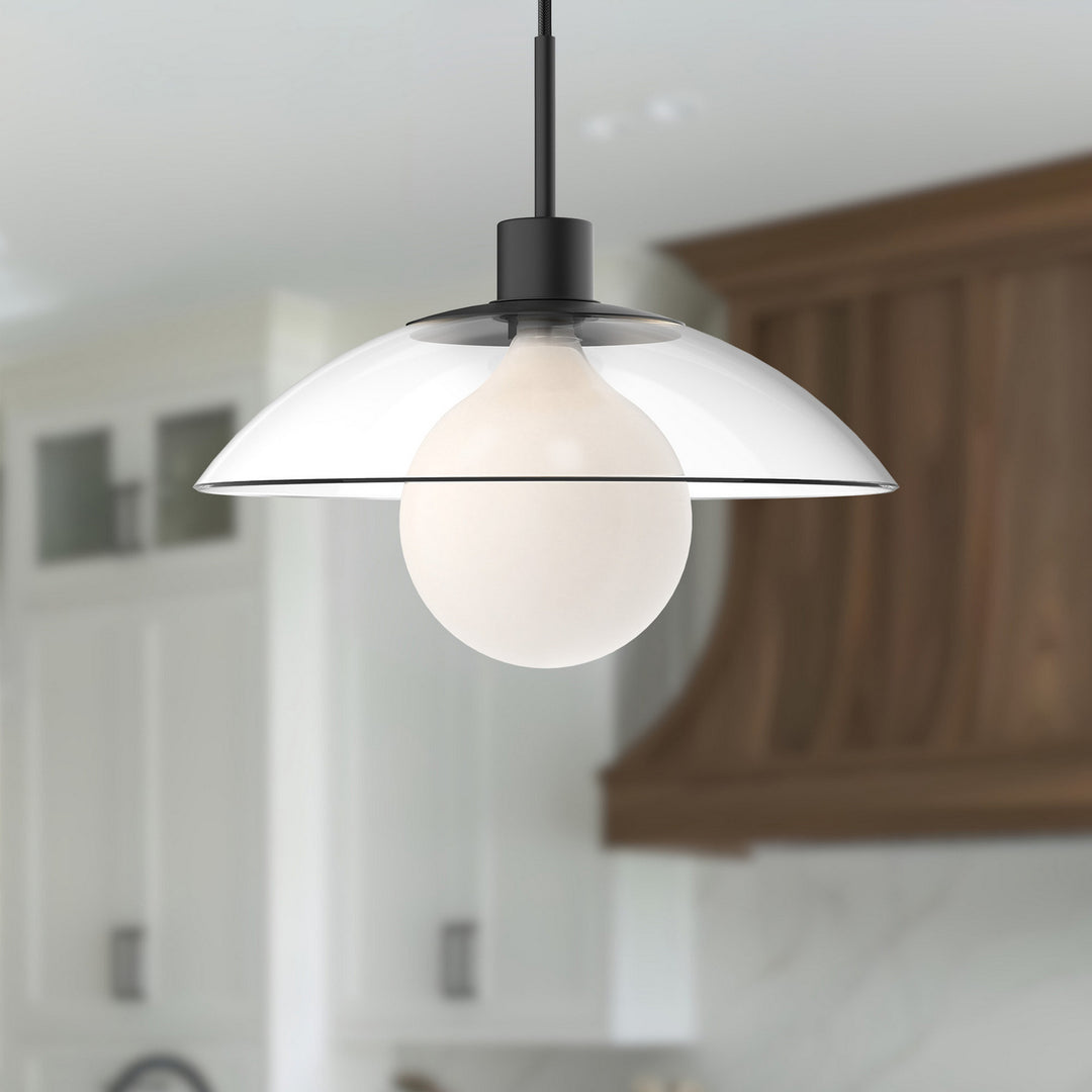Alora Canada - PD517112MBCL - One Light Pendant - Francesca - Clear Glass/Matte Black