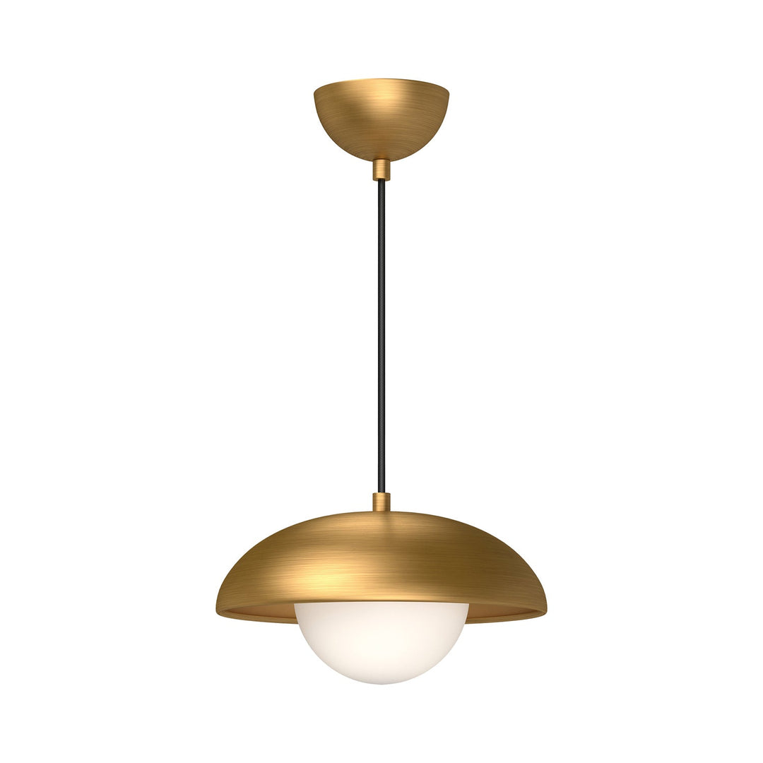 Alora Canada - PD522011AGOP - One Light Pendant - Rubio - Aged Gold/Opal Matte Glass