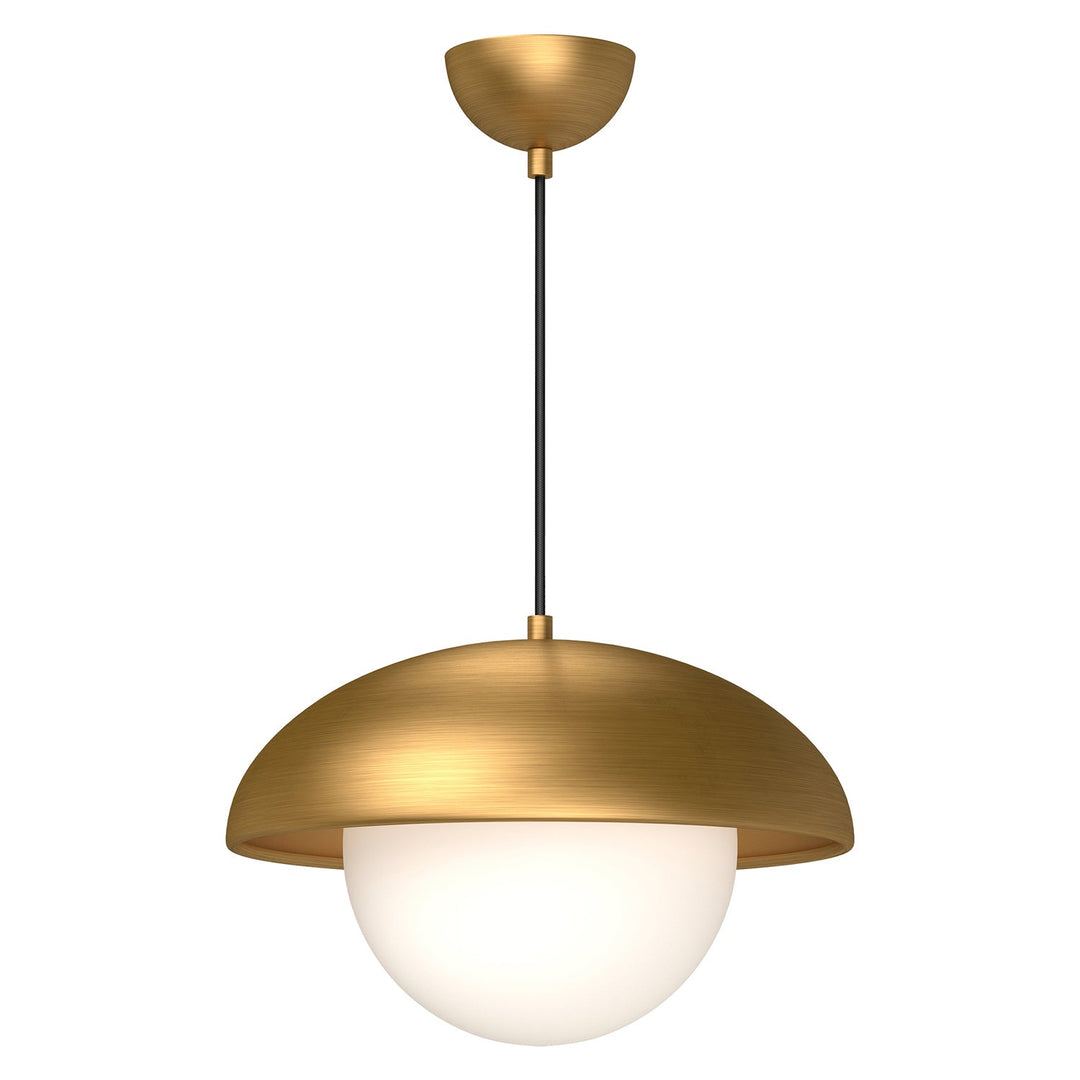 Alora Canada - PD522016AGOP - One Light Pendant - Rubio - Aged Gold/Opal Matte Glass