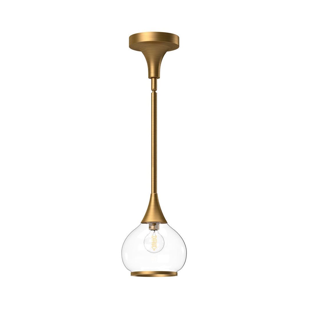 Alora Canada - PD524006AGCL - One Light Pendant - Hazel - Aged Gold/Clear Glass
