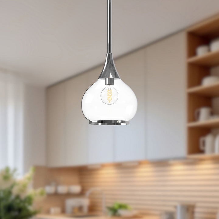 Alora Canada - PD524006CHCL - One Light Pendant - Hazel - Chrome/Clear Glass