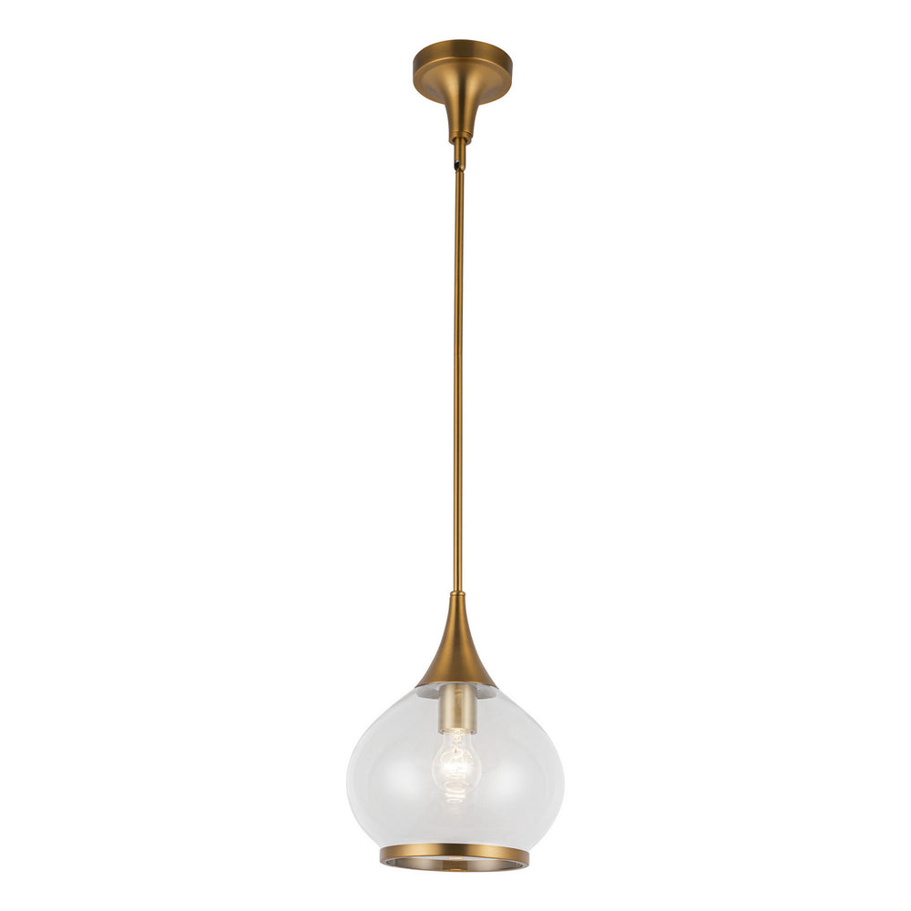 Alora Canada - PD524110AGCL - One Light Pendant - Hazel - Aged Gold/Clear Glass