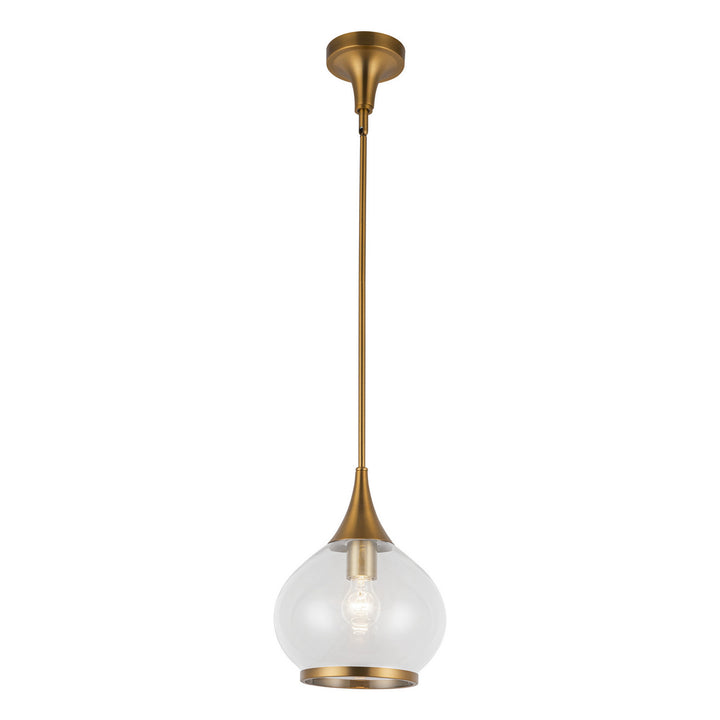 Alora Canada - PD524110AGCL - One Light Pendant - Hazel - Aged Gold/Clear Glass