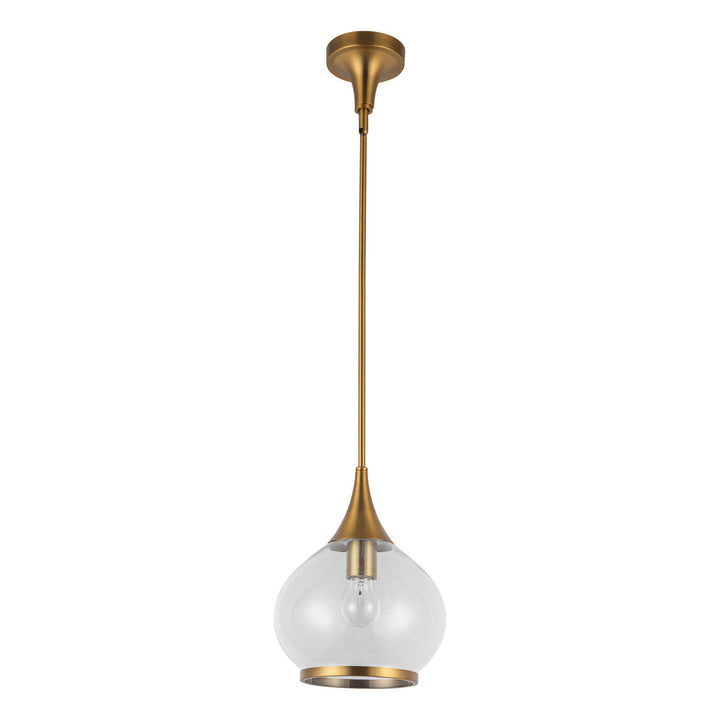 Alora Canada - PD524110AGCL - One Light Pendant - Hazel - Aged Gold/Clear Glass