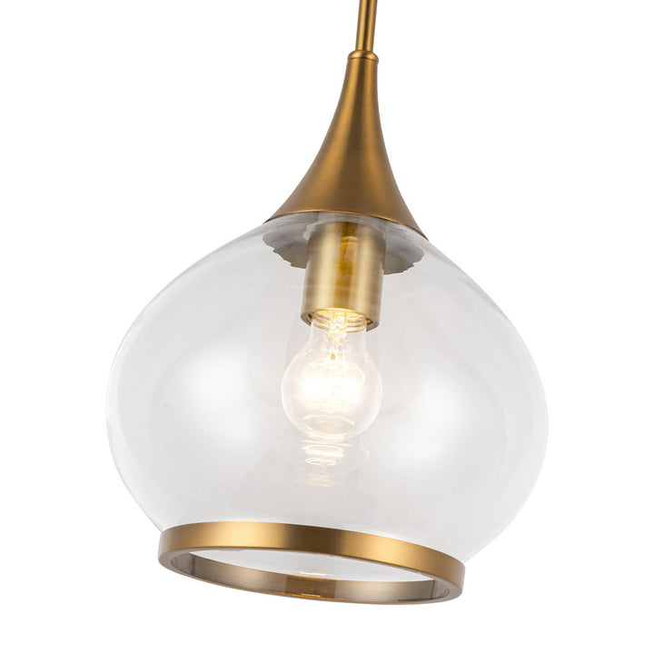 Alora Canada - PD524110AGCL - One Light Pendant - Hazel - Aged Gold/Clear Glass