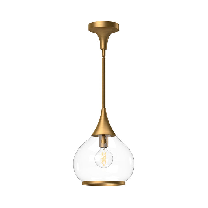 Alora Canada - PD524110AGCL - One Light Pendant - Hazel - Aged Gold/Clear Glass
