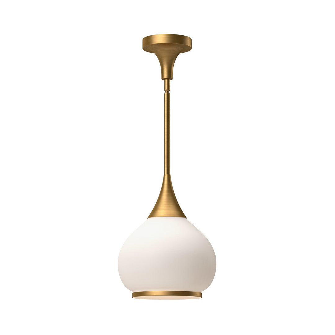 Alora Canada - PD524110AGOP - One Light Pendant - Hazel - Aged Gold/Opal Matte Glass