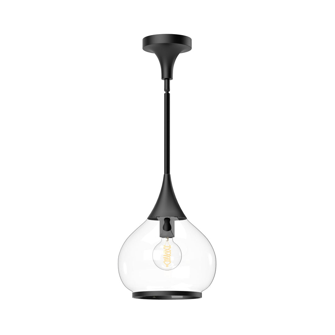 Alora Canada - PD524110MBCL - One Light Pendant - Hazel - Clear Glass/Matte Black