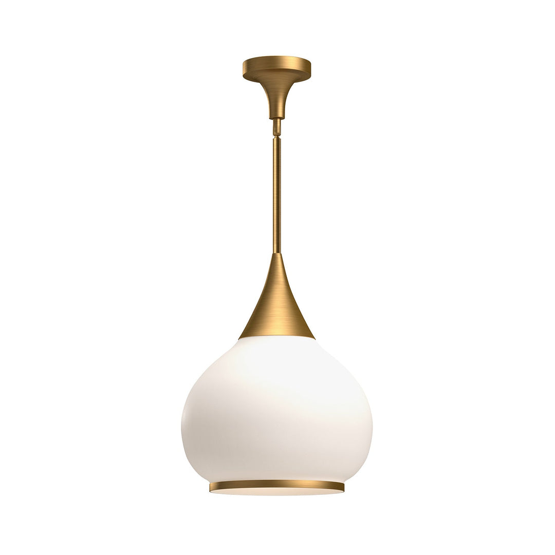 Alora Canada - PD524214AGOP - One Light Pendant - Hazel - Aged Gold/Opal Matte Glass