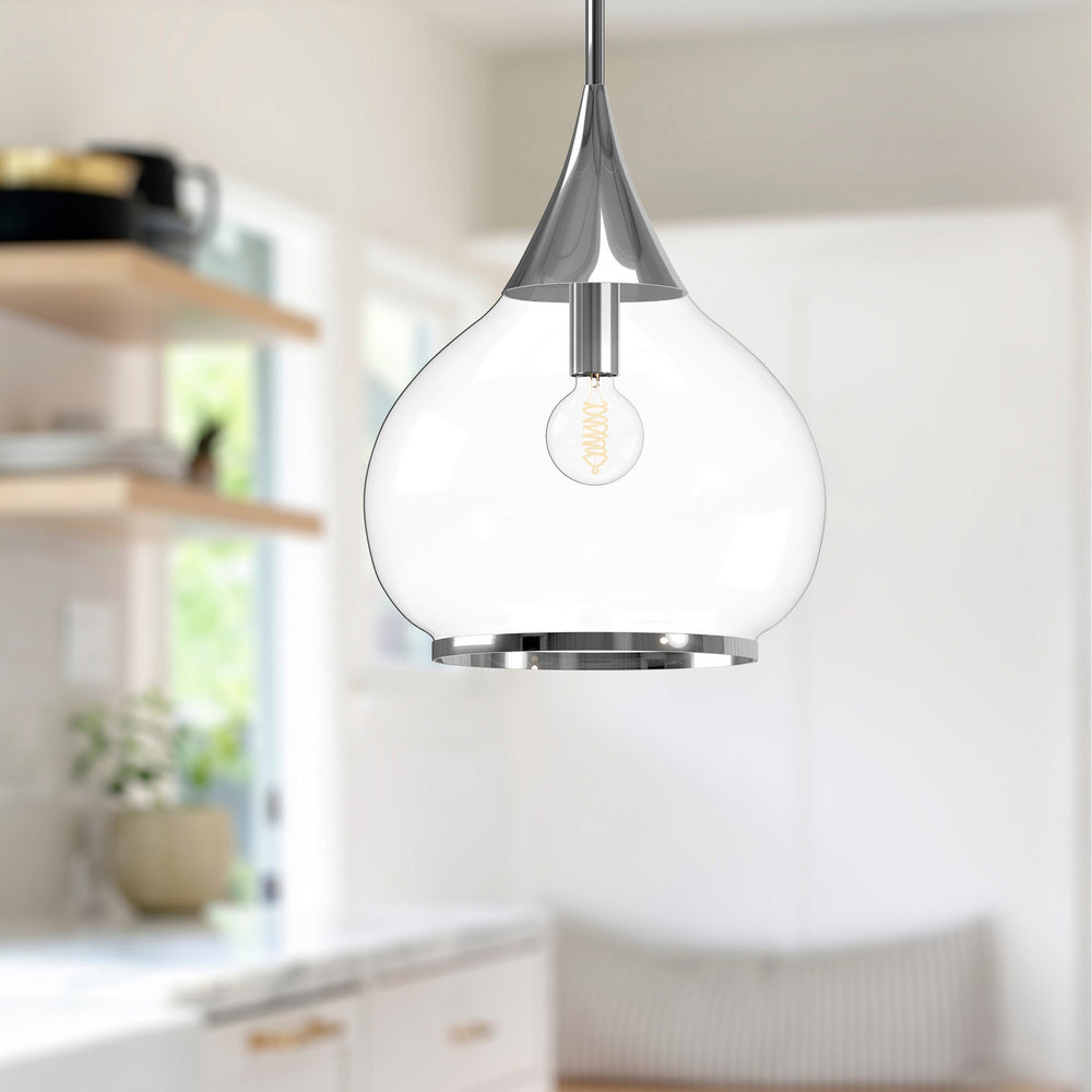 Alora Canada - PD524214CHCL - One Light Pendant - Hazel - Chrome/Clear Glass