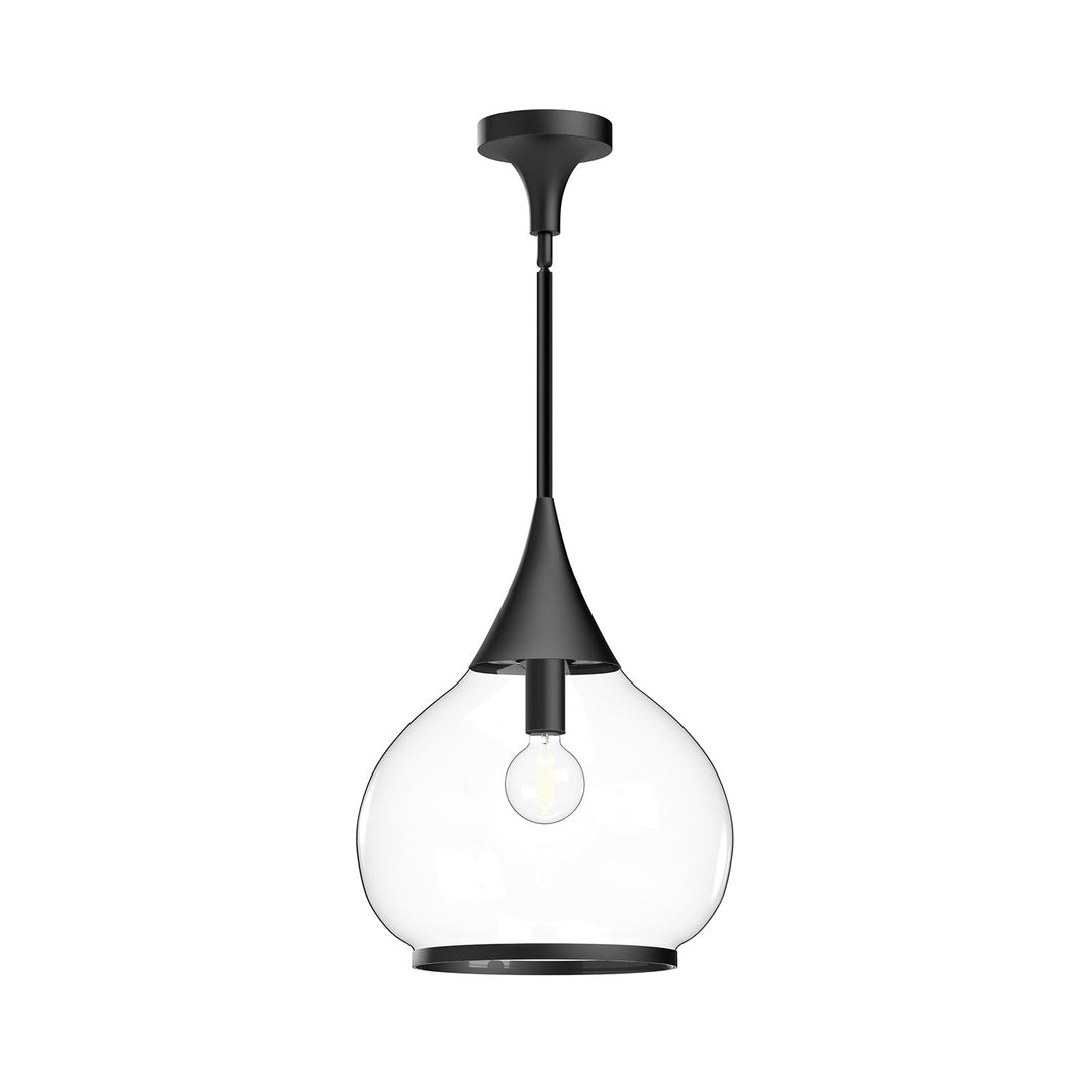 Alora Canada - PD524214MBCL - One Light Pendant - Hazel - Clear Glass/Matte Black