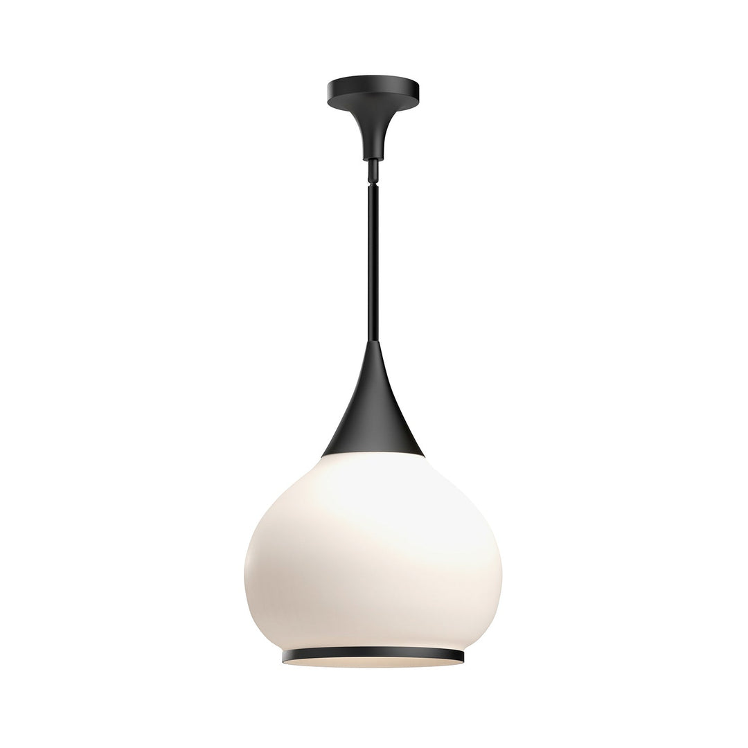 Alora Canada - PD524214MBOP - One Light Pendant - Hazel - Matte Black/Opal Matte Glass