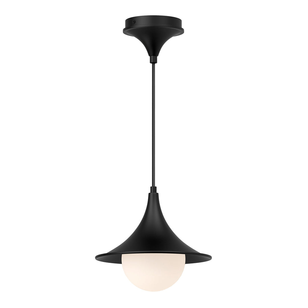 Alora Canada - PD525009MBOP - One Light Pendant - Fuji - Matte Black/Opal Matte Glass