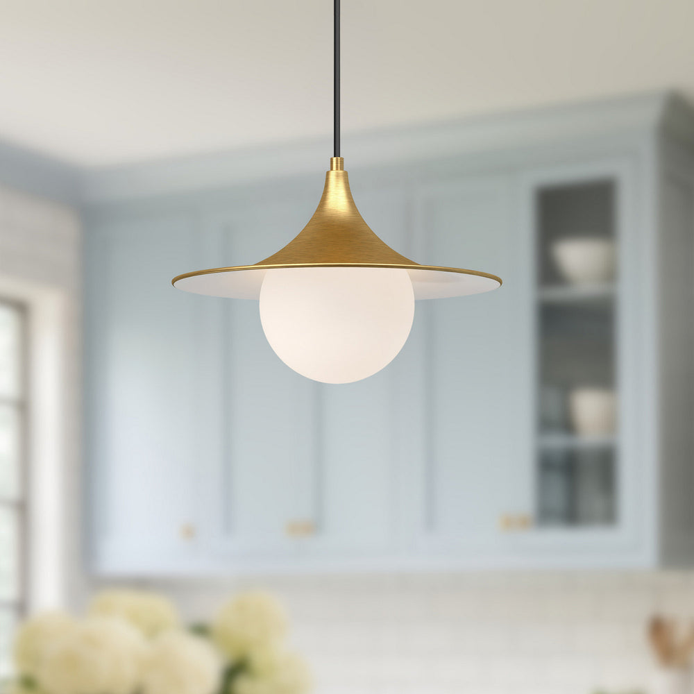 Alora Canada - PD525113BGOP - One Light Pendant - Fuji - Brushed Gold/Opal Matte Glass