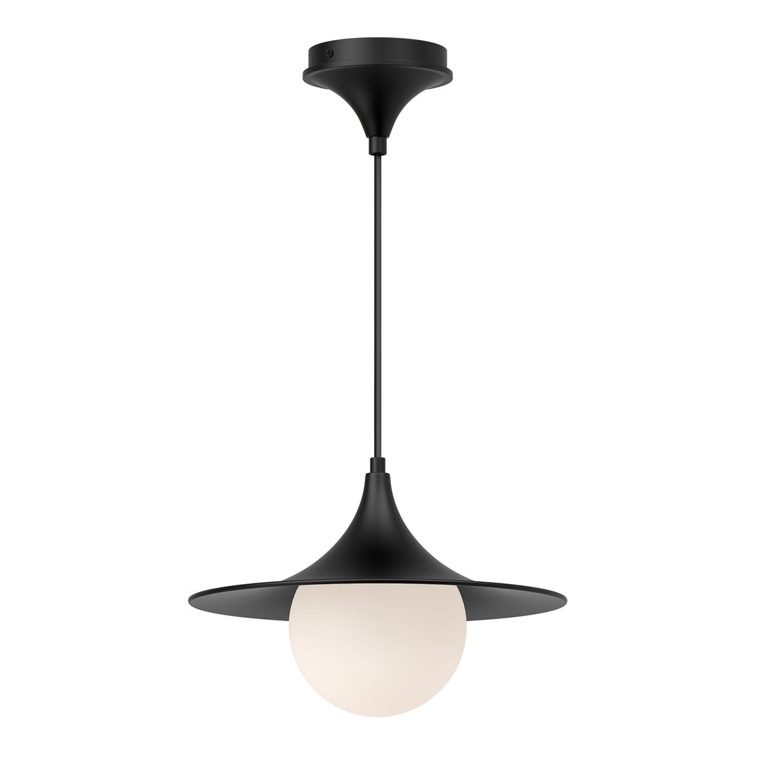 Alora Canada - PD525113MBOP - One Light Pendant - Fuji - Matte Black/Opal Matte Glass