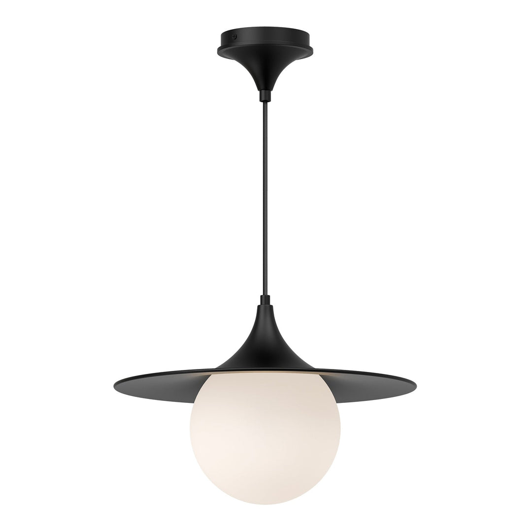Alora Canada - PD525216MBOP - One Light Pendant - Fuji - Matte Black/Opal Matte Glass