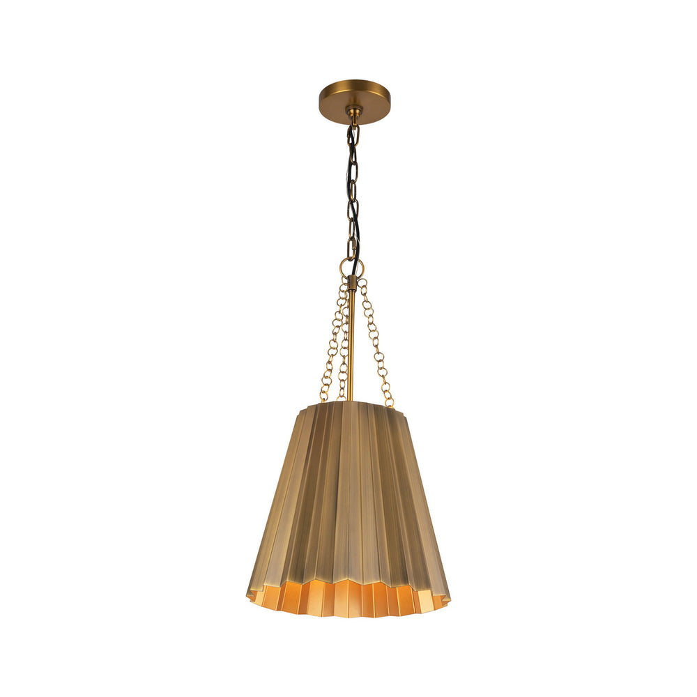 Alora Canada - PD528012AG - One Light Pendant - Plisse - Aged Gold