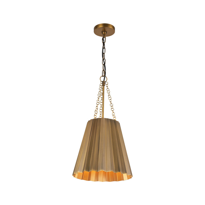 Alora Canada - PD528012AG - One Light Pendant - Plisse - Aged Gold