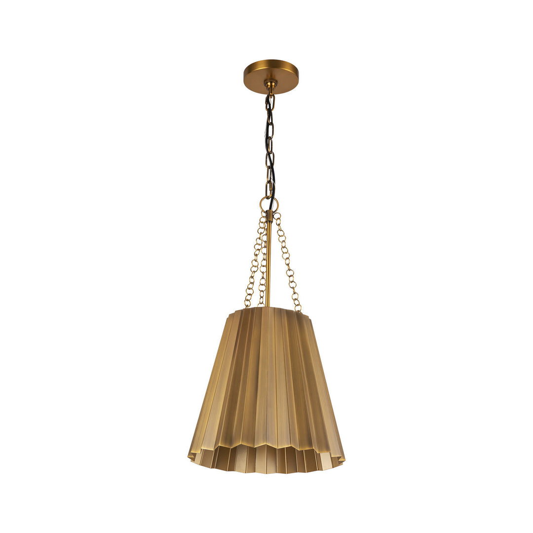 Alora Canada - PD528012AG - One Light Pendant - Plisse - Aged Gold