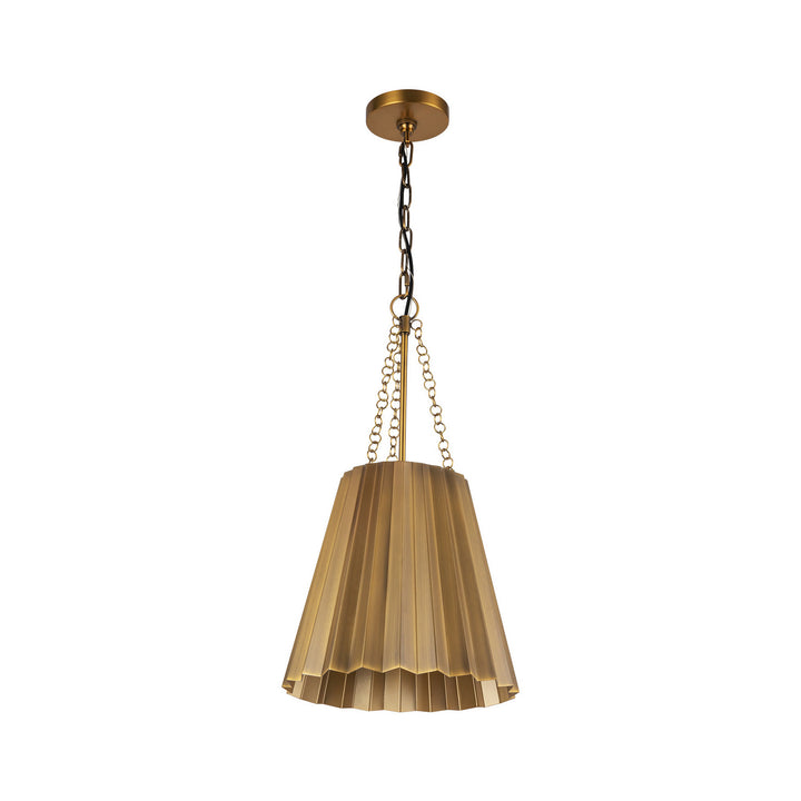 Alora Canada - PD528012AG - One Light Pendant - Plisse - Aged Gold