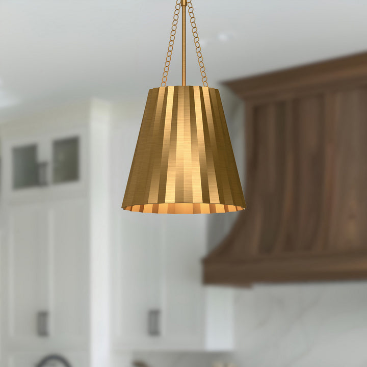 Alora Canada - PD528012AG - One Light Pendant - Plisse - Aged Gold