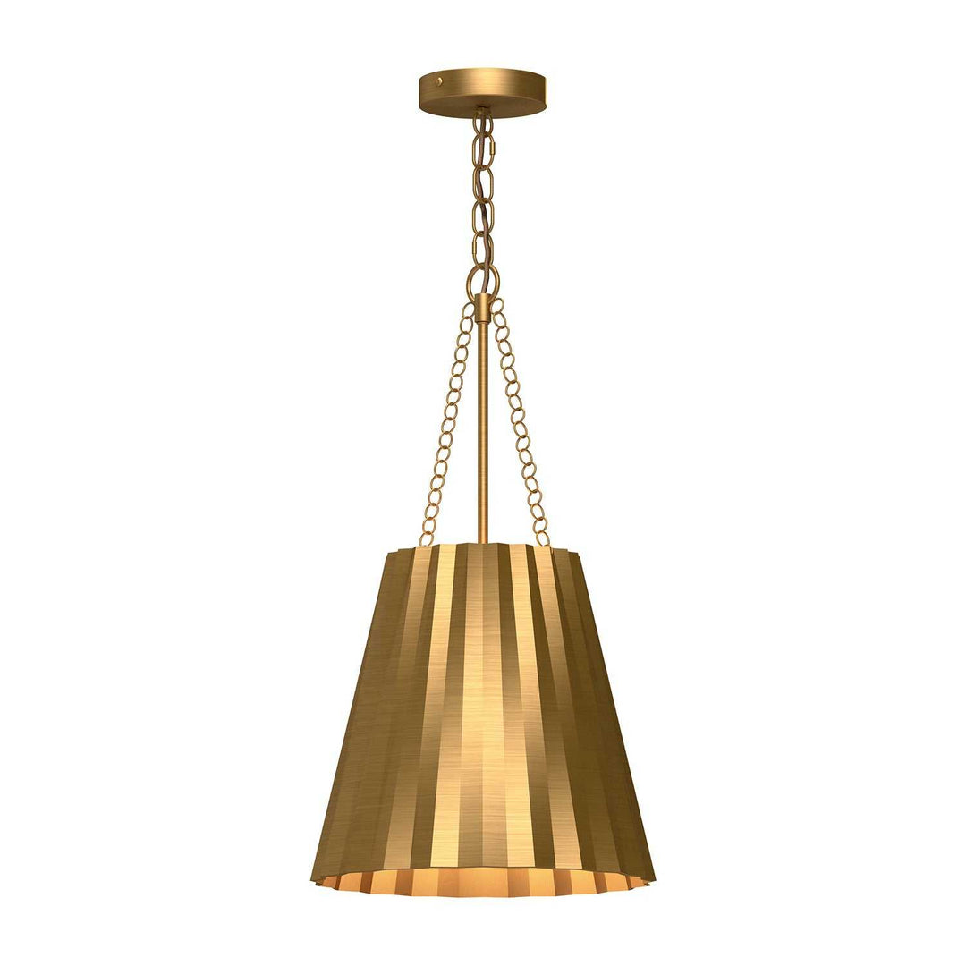 Alora Canada - PD528012AG - One Light Pendant - Plisse - Aged Gold