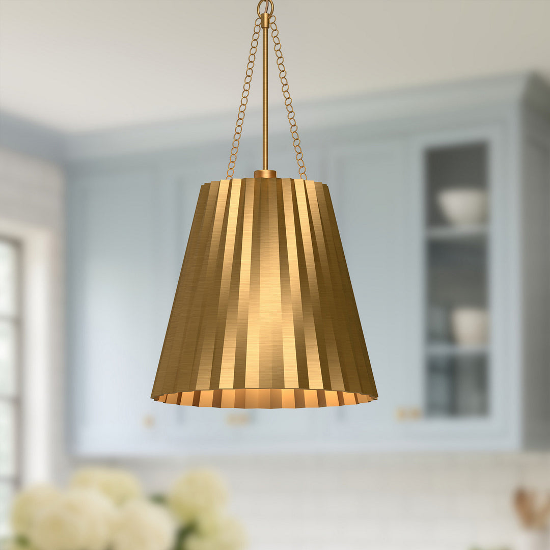 Alora Canada - PD528116AG - One Light Pendant - Plisse - Aged Gold