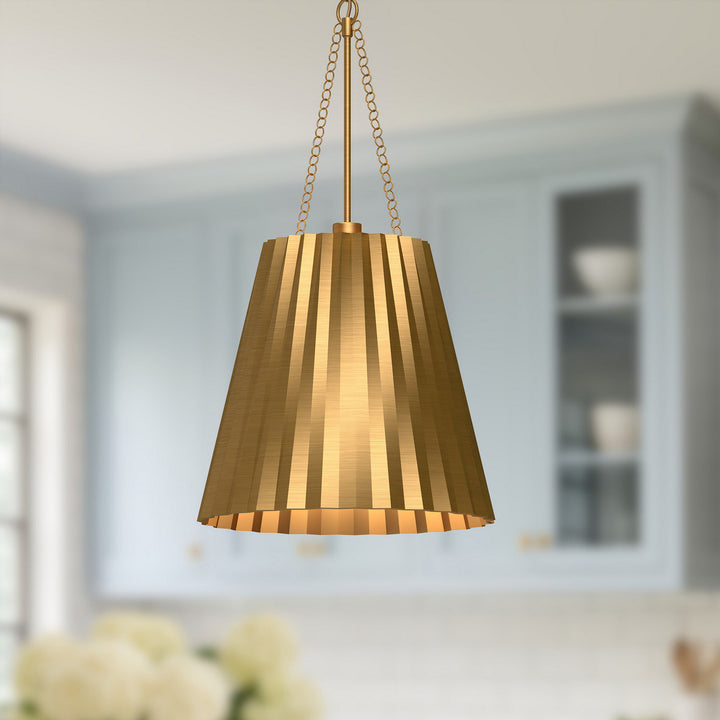 Alora Canada - PD528116AG - One Light Pendant - Plisse - Aged Gold