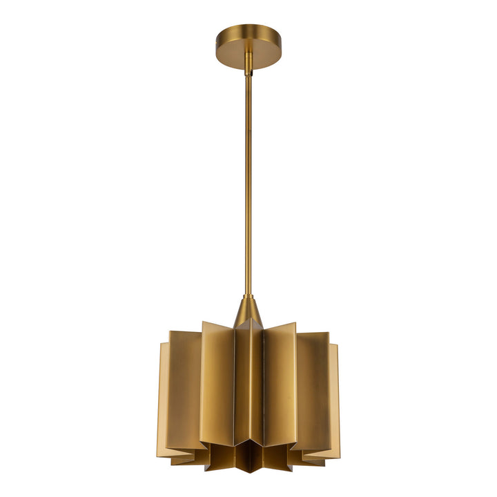 Alora Canada - PD528412AG - One Light Pendant - Plisse - Aged Gold