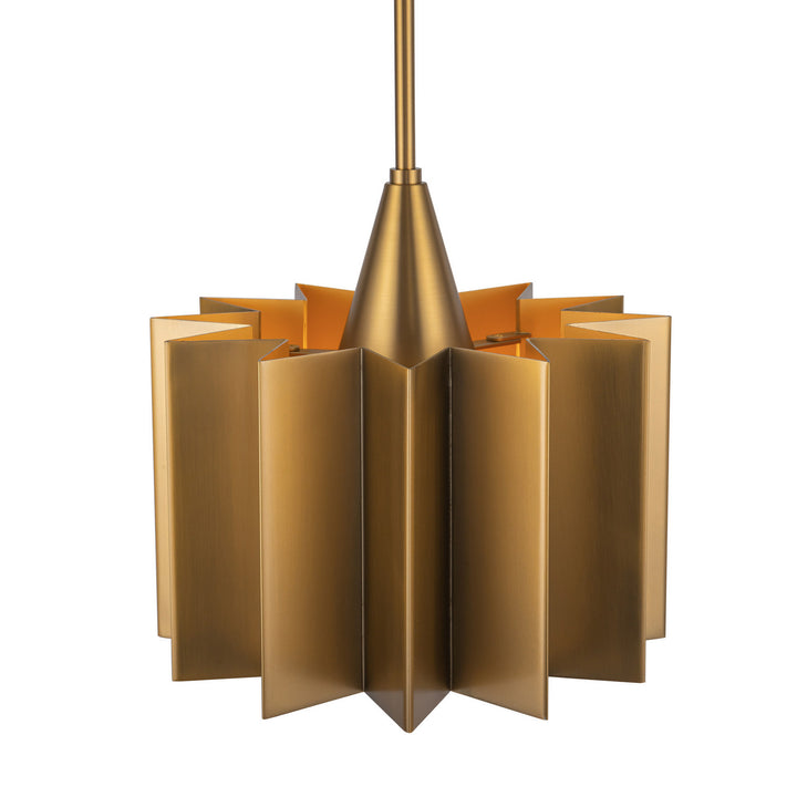 Alora Canada - PD528412AG - One Light Pendant - Plisse - Aged Gold