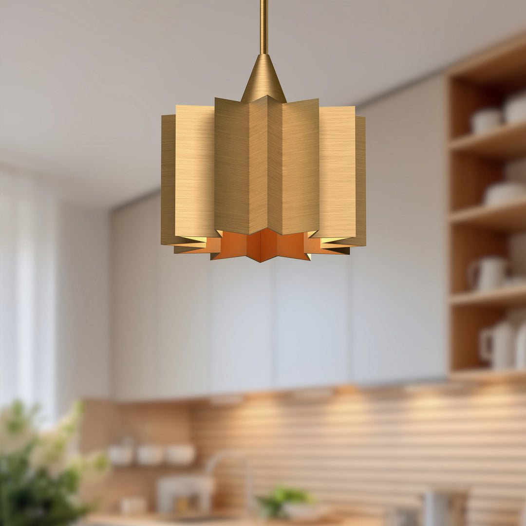 Alora Canada - PD528412AG - One Light Pendant - Plisse - Aged Gold