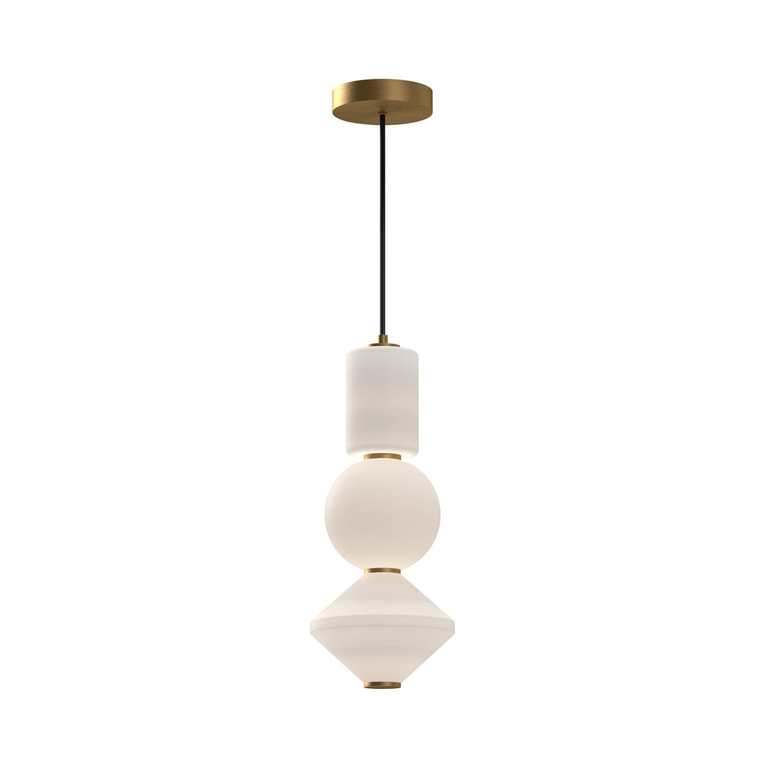 Alora Canada - PD530341AGOP - LED Pendant - Bijou - Aged Gold/Opal Matte Glass