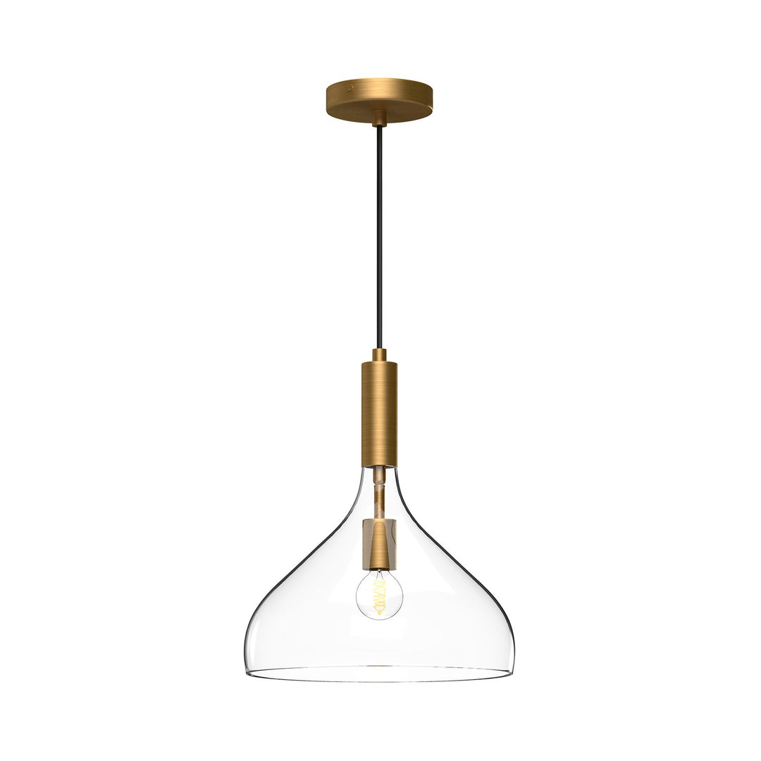 Alora Canada - PD532312AGCL - One Light Pendant - Belleview - Aged Gold/Clear Glass