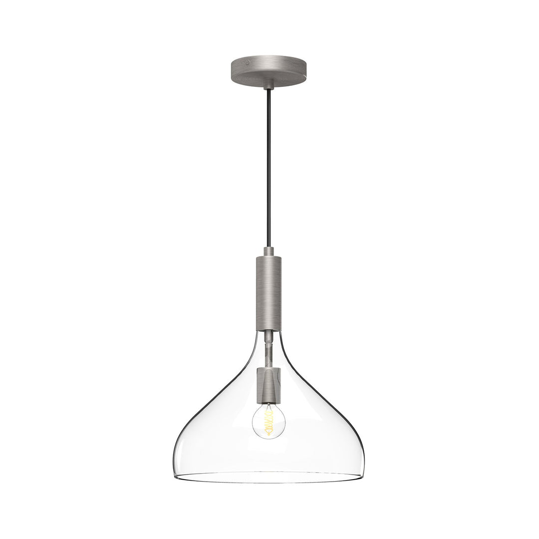 Alora Canada - PD532312BNCL - One Light Pendant - Belleview - Brushed Nickel/Clear Glass
