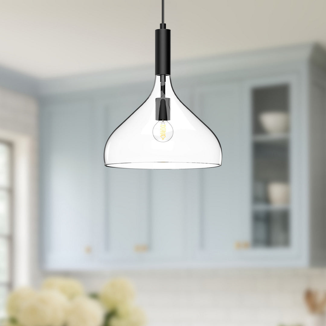 Alora Canada - PD532312MBCL - One Light Pendant - Belleview - Clear Glass/Matte Black