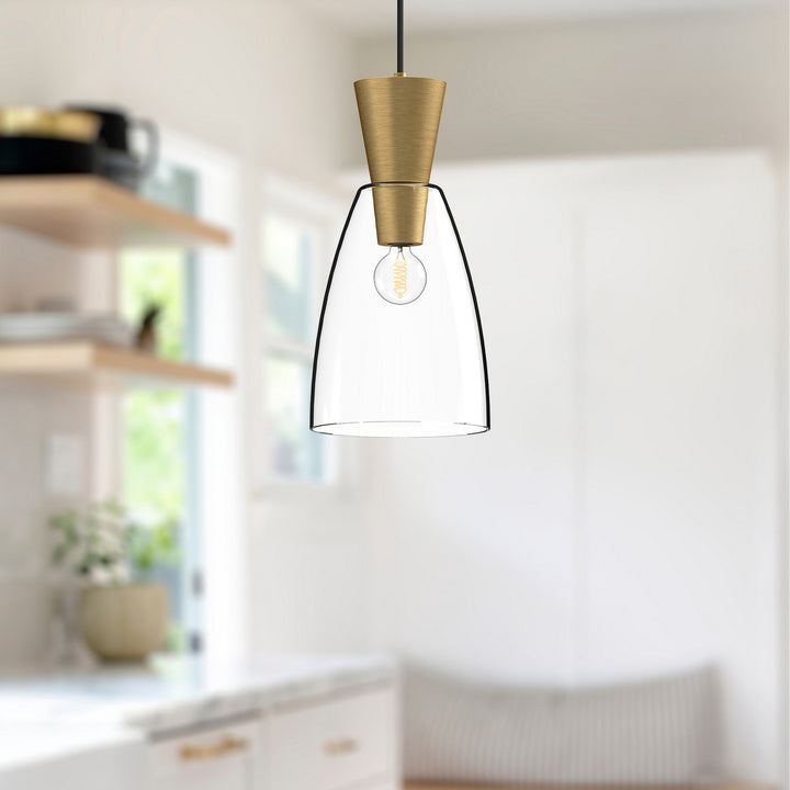 Alora Canada - PD534007BGCL - One Light Pendant - Arlo - Brushed Gold/Clear Glass