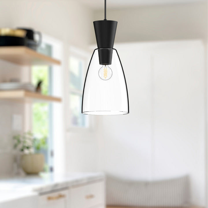 Alora Canada - PD534007MBCL - One Light Pendant - Arlo - Clear Glass/Matte Black